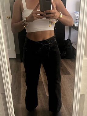 Levi's Black Wide-Leg High-Rise Jeans
